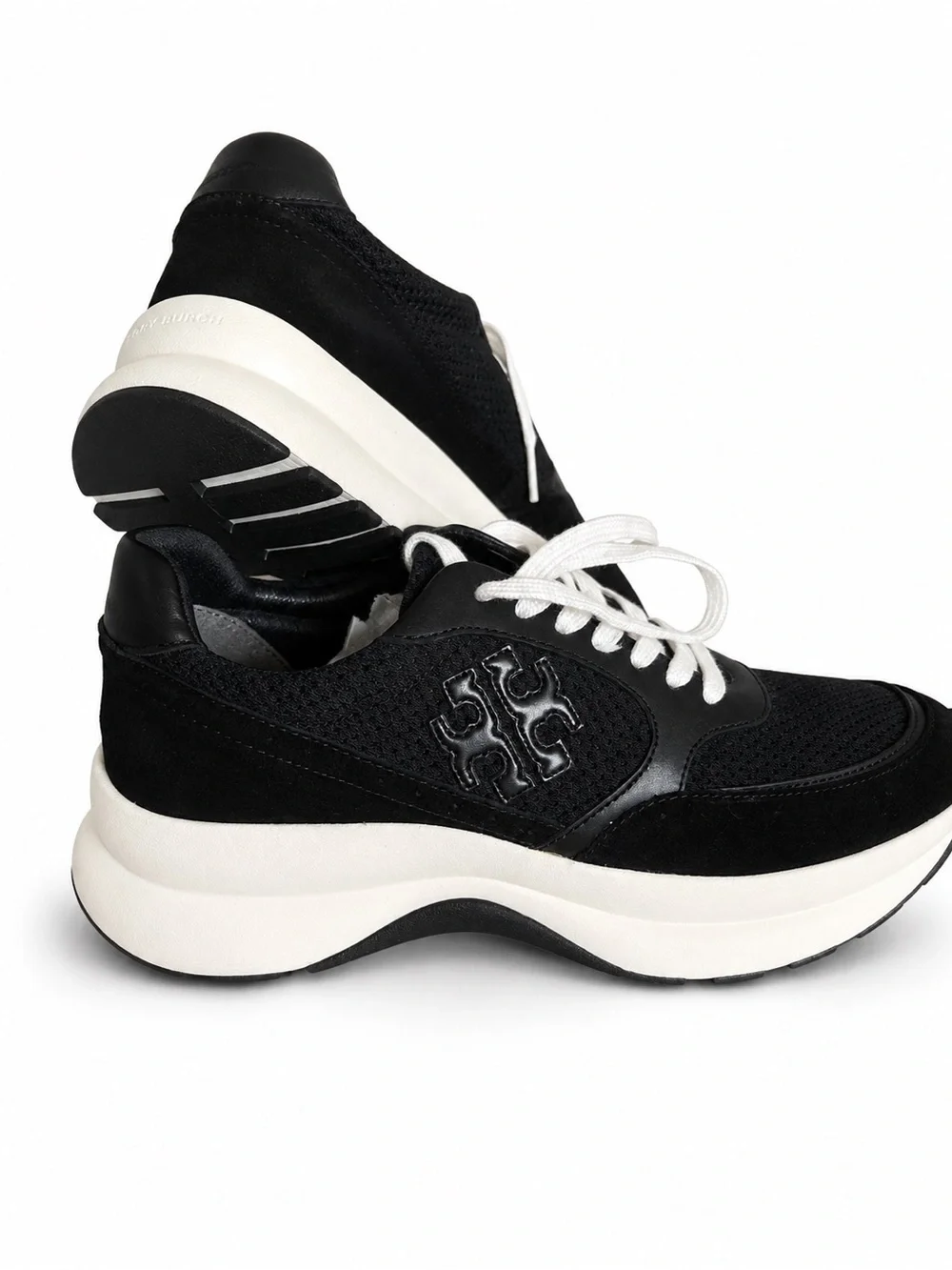 Tory Burch Black and White Chunky Platform Sneakers